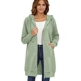 thumbnail image 5 of Lumtrix Long Hoodies for Women Zip Up Tunic Sweatshirt Cute Fall Jackets | Oversized Sweatshirt Travel Hoodie Lightweight Workout Jackets Mint Green XL, 5 of 7