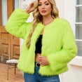 thumbnail image 4 of Womens Faux Fur Coat 2026 Winter Long Sleeve Open Front Shaggy Furry Warm Fluffy Parka Short Jacket Outwear, 4 of 7