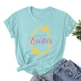 thumbnail image 2 of Easter Short Sleeve Round Neck Shirts Women Casual Cute Print Tee Summer Lightweight Pullover Tops (2XL, C Light Blue), 2 of 3