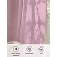 thumbnail image 6 of Sheer Curtains 72 Inches Long 2 Panels Set for Bedroom, Pink Burlap Texture Semi Sheer Curtains for Windows, Farmhouse Vintage Pink Voile Window Treatments Rod Pocket Curtain, 6 of 7