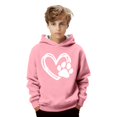 thumbnail image 4 of Girls Puppy Heart Print Hoodie Sweatshirt Casual Pullover Long Sleeve Crewneck Cute Jacket Top for Kids, 4 of 5