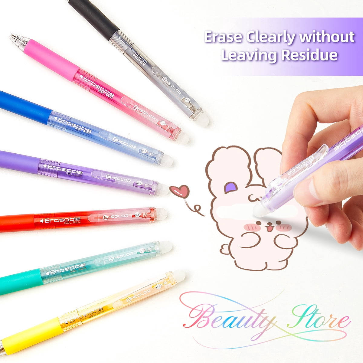 Erasable Gel Pens, 12/24/36 Colors Erasable Pens, Make Mistakes Disappear Colored Pens, Assorted Color Inks for Drawing Writing Planner,Gel Pens for Coloring