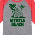 thumbnail image 3 of Instant Message - Myrtle Beach Alligator - Toddler & Youth Raglan Graphic T-Shirt, 3 of 7