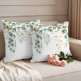 thumbnail image 2 of Sage Green Eucalyptus Leaves Outdoor Waterproof Pillow Covers, Spring Summer Country Plants Decorative Square Throw Pillowcase Sofa Cushion Sham for Patio/Couch/Chair, 16"x16" 2 Pack, 2 of 8