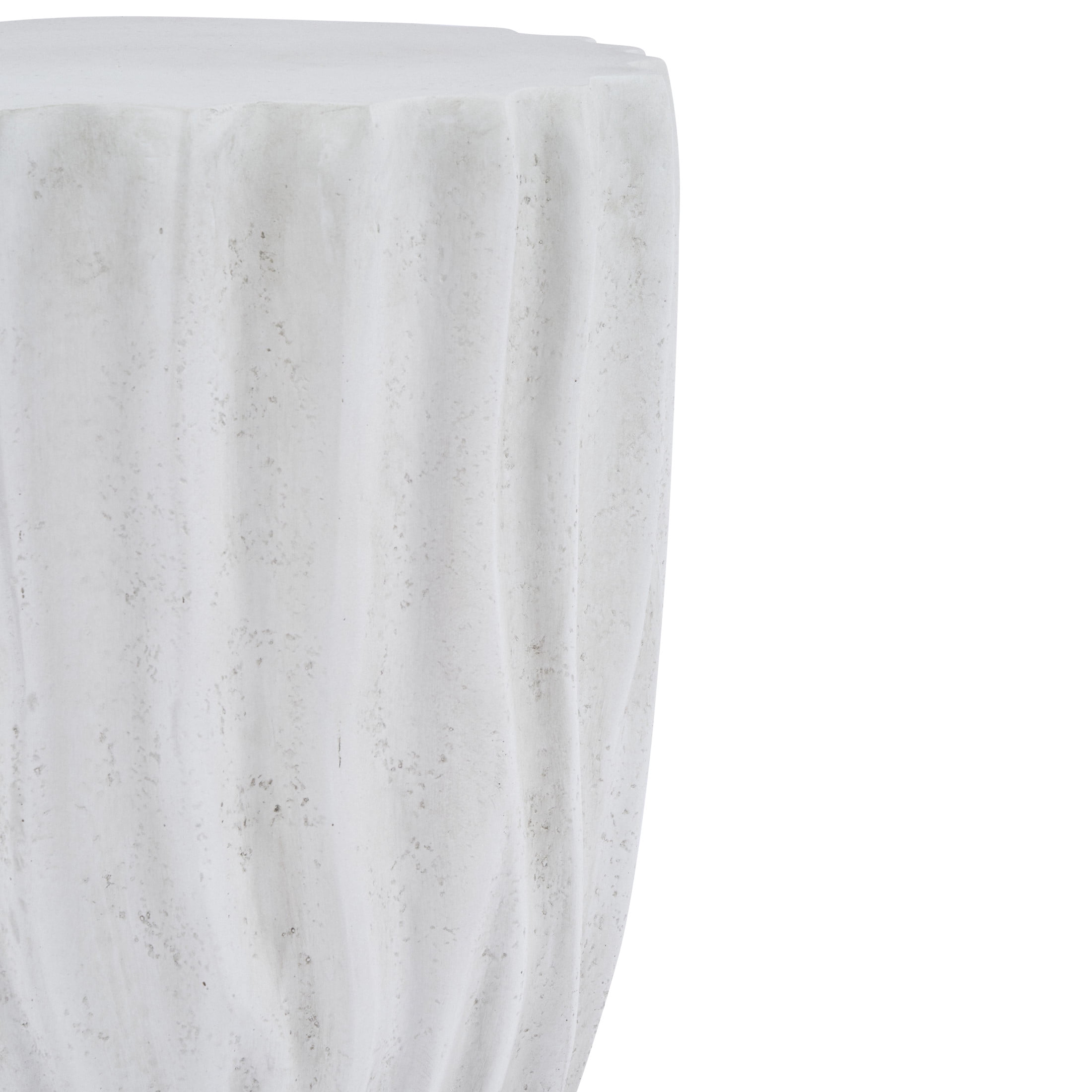 Christopher Knight Home 15.75” Outdoor Ribbed Barrel Side Table, MGO Accent Table, Antique White