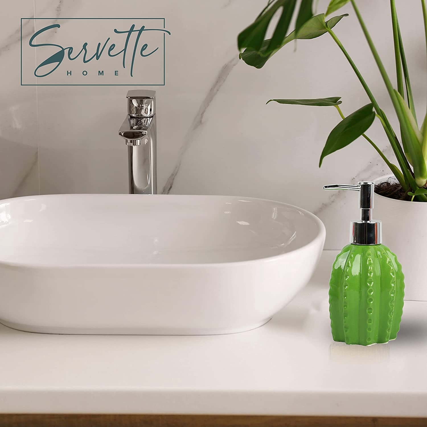 Servette Home Novelty Soap Dispenser- Cactus Soap Pump for Home and Kitchen Decor- One Size
