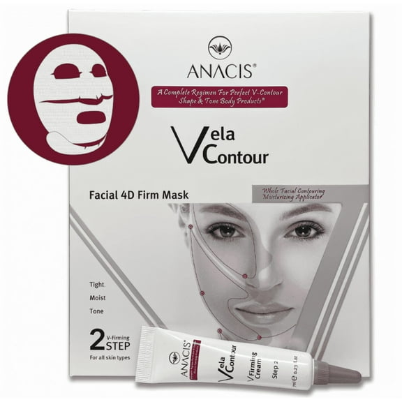 Anacis Korean Skin Care Anti Aging Two Step Facial Solution for Wrinkles Neck Sagging & Double Chin. (3 Parts Face Contour Masks  V Firming Cream)