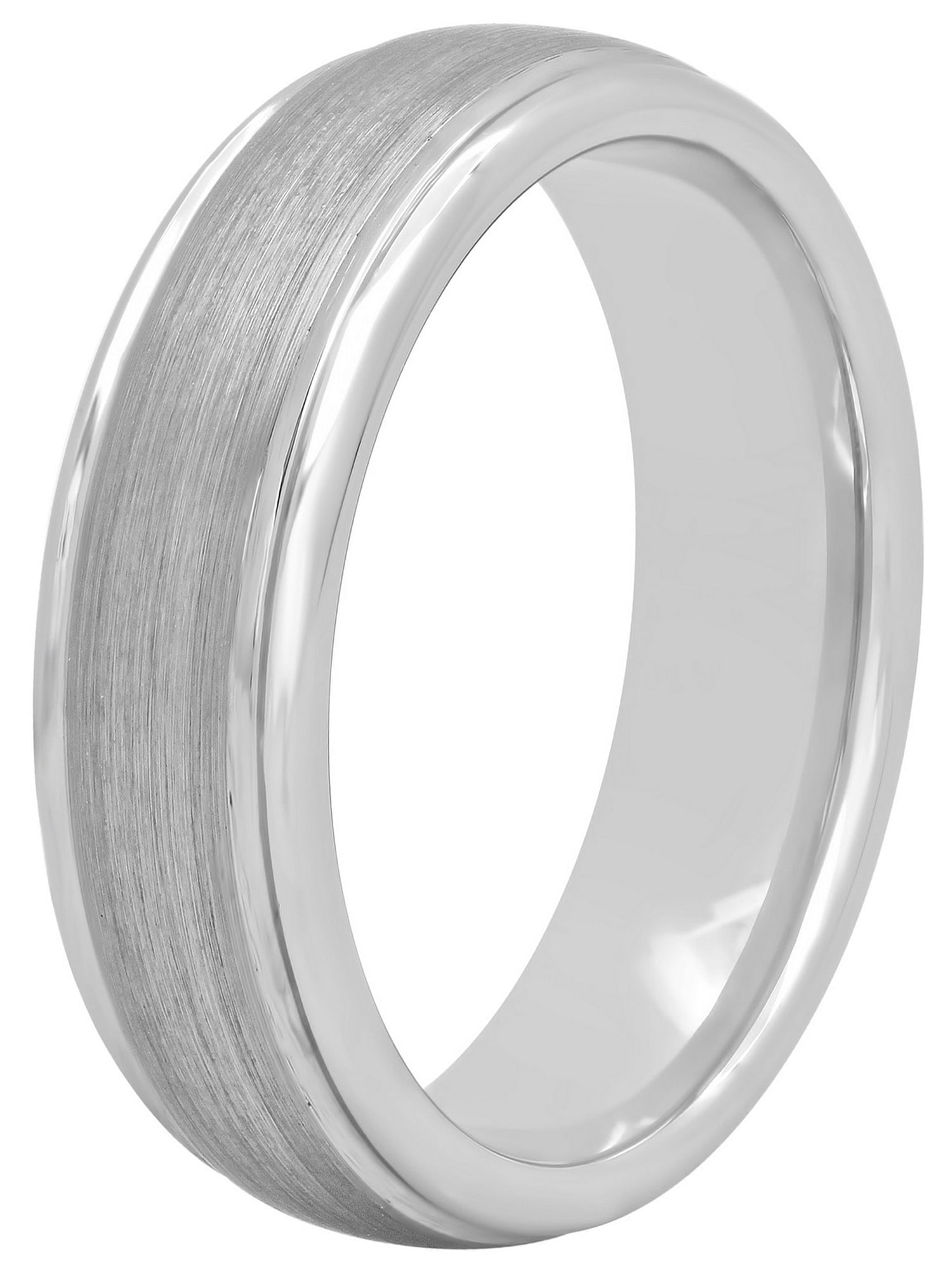 Mens Gray Tungsten 7MM Grooved Comfort Fit Wedding Band - Mens Ring