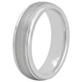 thumbnail image 2 of Mens Gray Tungsten 7MM Grooved Comfort Fit Wedding Band - Mens Ring, 2 of 4