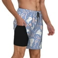 thumbnail image 2 of Sikiie Vintage Easter Print Men's Double Layer Swimming Trunks, Adjustable Waistband and Pockets Sports Swimming Trunks, Beach Swimwear-Medium, 2 of 6