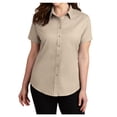thumbnail image 2 of Yellow Rooster Womens Short Sleeve Easy Care Shirt Stone 3XL, 2 of 7