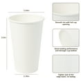 thumbnail image 2 of Treamon Paper Cups Disposable Cups, 16 oz 100 Count, White, 2 of 6