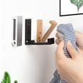thumbnail image 2 of ER Gancho plegable para ropa de 90 grados, gancho de pared de aleación de aluminio sin perforaciones, receptor de bolsa para colgar (plata + pegamento sin clavos gratis) oso de fresa Electrónica, 2 of 5