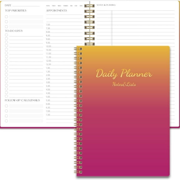 Cute Daily Planner Undated & To Do List Notebook for Work: With Hourly Schedule, 80 days Day on a Page Planner for Life Tasks - Day & Hour Agenda, Organizer Journal For Women or Men Purple
