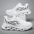 thumbnail image 4 of Men's Breathable Mesh Chunky Sneakers, Lightweight Lace-Up Running Shoes with Flame Design, Non-Slip Hollow Out Thick Sole Footwear for Gym, Walking, and Streetwear, 4 of 8