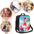 thumbnail image 5 of Pofeuu Tropical Flamingo Pool Float Print Lunch Bag Women Insulated Lunch Box Reusable Leakproof Large Spacious Cooler Tote for Women Men, 5 of 7
