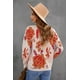 thumbnail image 2 of ABPHQTO Suéter con cuello redondo y hombros caídos con estampado floral para mujer, 2 of 5