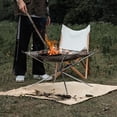 thumbnail image 3 of Disassemble Garden Backyard Heating Mesh Stainless Steel Outdoor Camping Campfire Fire Rack Foldable Mesh Fire Pit BBQ Tools Hot Fire Mat 100x100cm, 3 of 6