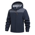 thumbnail image 2 of CharmCyan Waterproof Softshell Jacket for Men Outdoor Windproof Lightweight Hooded Raincoat Hiking Camping Travel Workwear Blue F L, 2 of 2