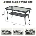 thumbnail image 6 of PARKWELL Outdoor Coffee Table with Glass Top and Storage Wicker Patio Table Outdoor Dining Table,Black, 6 of 6