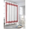 thumbnail image 3 of Red Geometric Shower Curtain, Greek Pattern Chinese Waterproof Shower Curtain Set with 12 Hooks Lightweight Washable Fabric Shower Curtains for Bathroom 60x72 Inches, 3 of 6