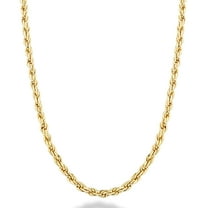 Miabella Solid 18K Gold Over Sterling Silver Italian 2mm, 3mm Diamond-Cut Braided Rope Chain Necklace for Men Women, 925 Sterling Silver Made in Italy (2mm, Length 18 Inches(women's average length))