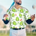 thumbnail image 6 of Daiia Kawaii Avocado Mens Baseball Jersey Button Down Shirts Short Sleeve Sports Uniforms-Medium, 6 of 9