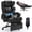 Black, variant on 800lbs Heavy Duty Reclining Massage Office Chair with Heat, Big and Tall Ergonomic Executive Recliner Chair with Footrest, Memory Foam, 90°–155° Adjustable Backrest, Quiet Wheels