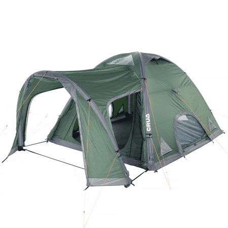Crua Outdoors Core 6-Person Large Family Tent Air Frame Beams Quick & Easy Set Up Green