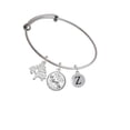 thumbnail image 2 of Delight Jewelry Silvertone Capital Letter - Z - Pebble Disc - Silvertone Let Things Go Tree Charm Bangle Bracelet, 2 of 4