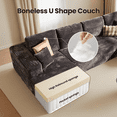 thumbnail image 3 of XIZZI 131" U-Shaped Modular Sectional Sofa for Living Room,Cloud Boneless Couch with Dual Chaises,Soft Corduroy,Oversize Deap Seat, No Assembly Required, Gray, 3 of 9