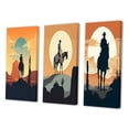 thumbnail image 3 of Designart "Cowboy in Minimalism III" Men Wall Art Set Of 3 - Orange Men Gallery Set For Office Decor, 3 of 7