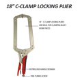 thumbnail image 3 of HFS (R) 18 inch C Clamp Locking Pliers Heavy Duty C Clamps with Swivel Pads and Rubber Handle Sleeve, 3 of 6