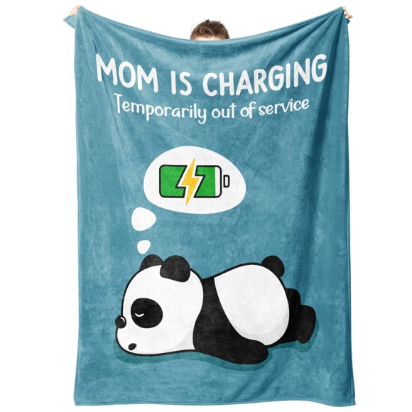 Manta Craftique Mom is Charging, franela suave, 152 x 127 cm