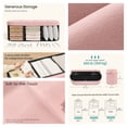 thumbnail image 3 of LEDREM 43" Foldable Storage Ottoman Bench, Velvet Fabric Ottoman with 2 Internal Dividers, Footrest for Bedroom Living Room, 3 of 7