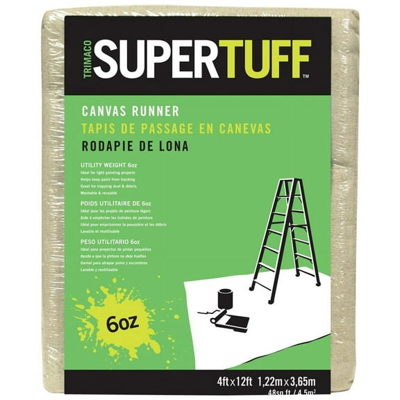 Trimaco Supertuff 4 W X 12 Ft. L X 25 Mil 6 Canvas Drop Cloth 1 Pk