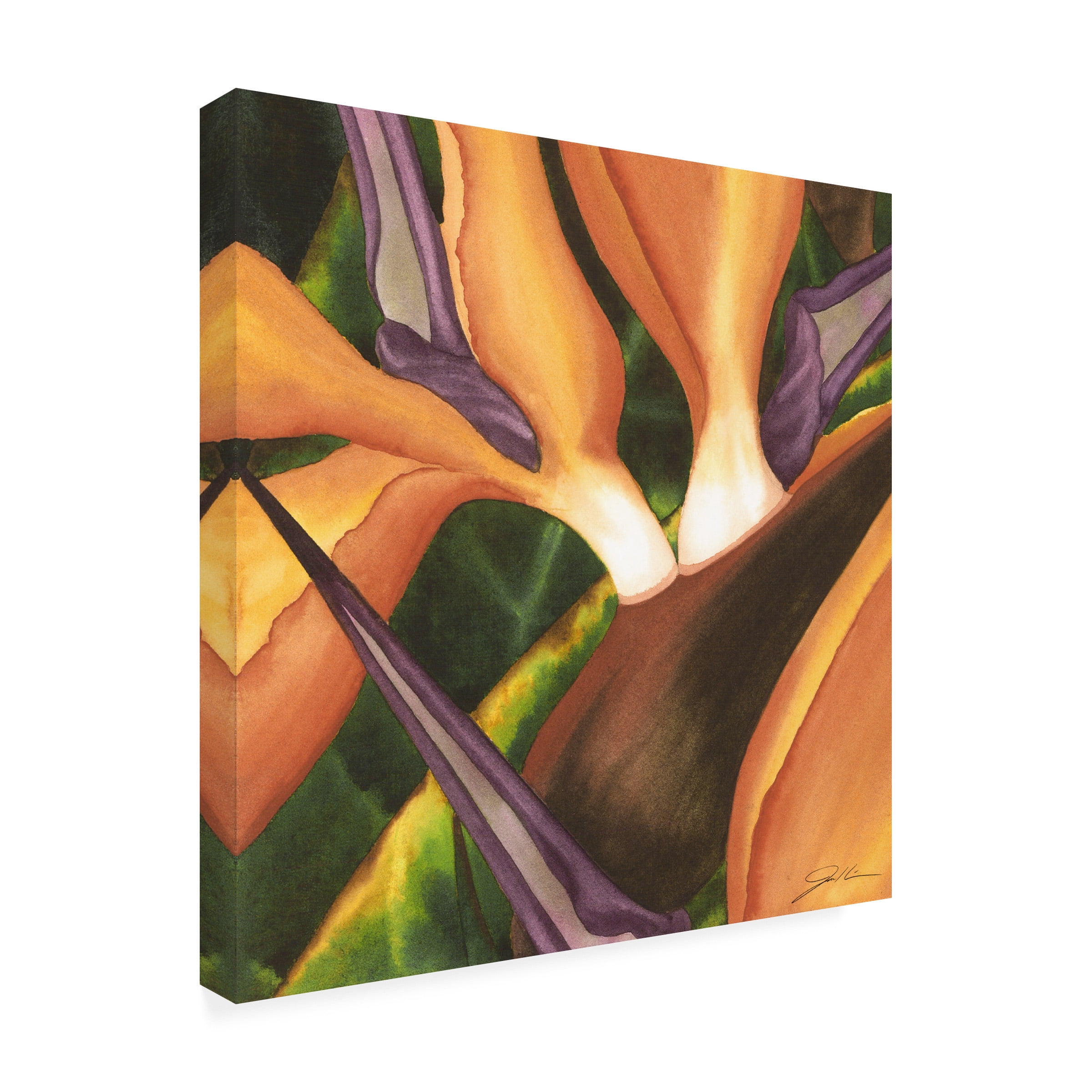 Jason Higby 'Bird Of Paradise Tile II' Outdoor Canvas 14x14