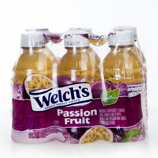 Welch's Passion Fruit Drink, 10 Fl Oz OntheGo Bottle (Pack of 6