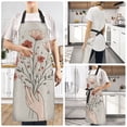 thumbnail image 2 of Yayeee Chief Kitchen Apron with Pockets for Cooking Water Resistant Unisex Adjustable Neck Strap, Red Flower, 2 of 7