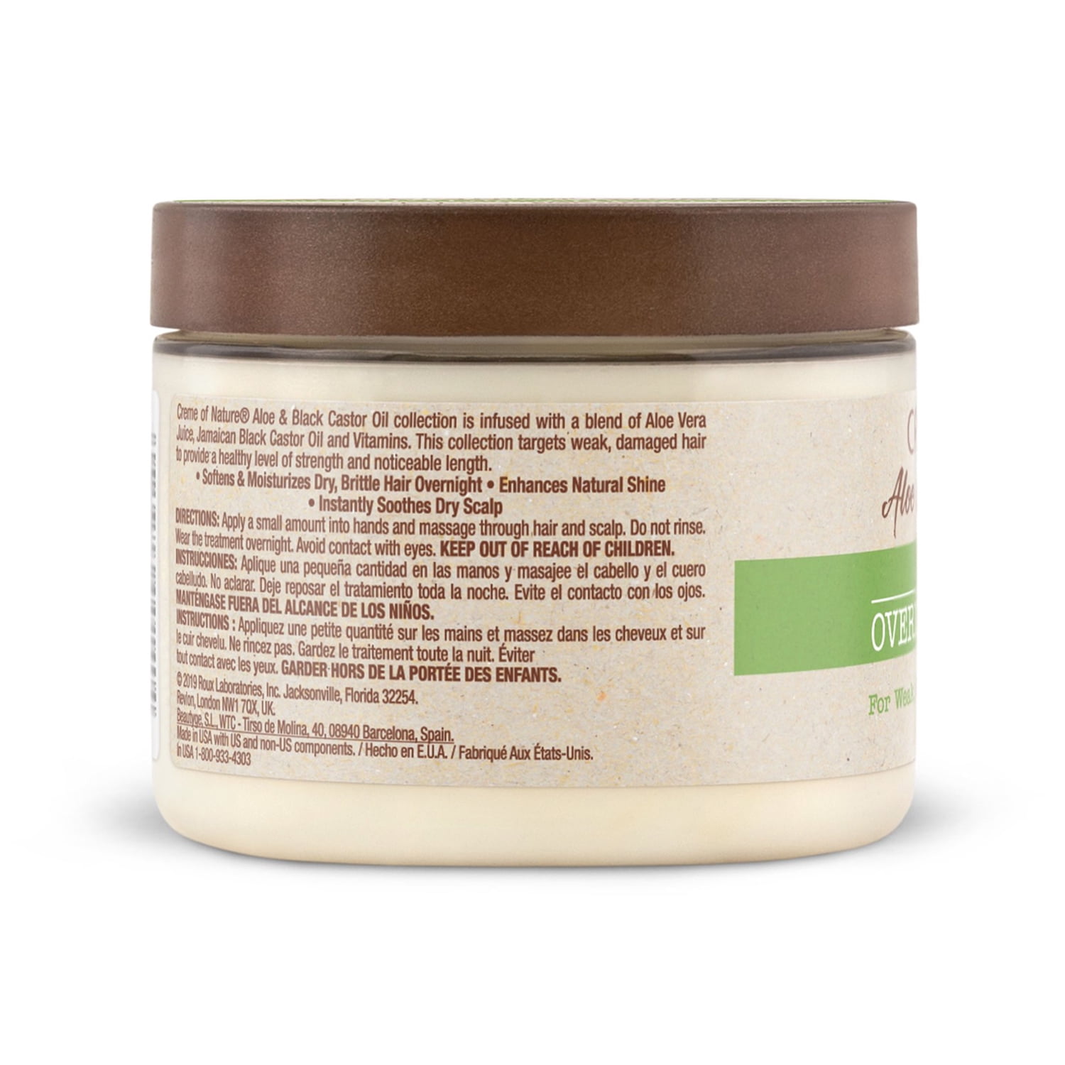 Creme of Nature Aloe & Black Castor Oil Anti-Breakage Overnight Treatment 4.76 oz,3 Packs