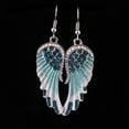 thumbnail image 4 of Fiudx Pendientes Colgantes Longitudinales Media Condiamantes Imitación y Alas de Moda para Mujer, 4 of 7