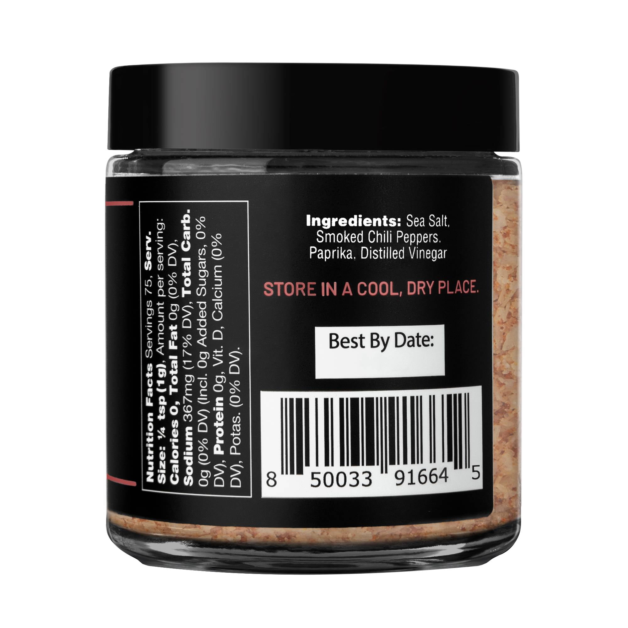 Osmo Salt's Smokey Chipotle Sea Salt - Premium Gourmet Cooking and Seasoning Salt, 3.2 oz jar