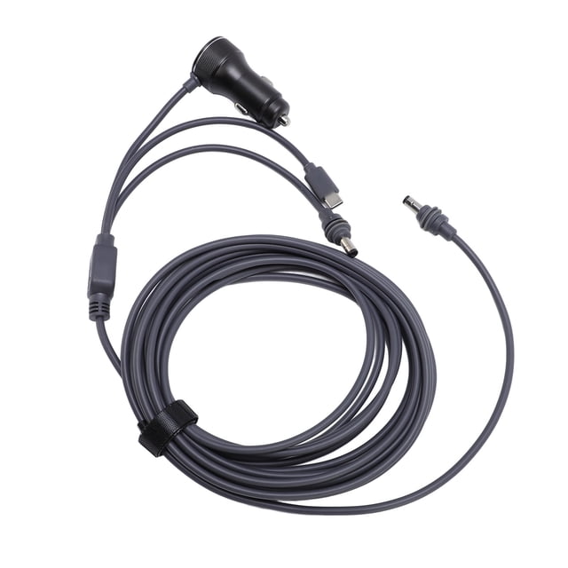 Cable De Alimentación CC 3 En 1, PD30W QC3.0 Puertos De 18W Cable De Alimentación CC Para Encendedor De Cigarros De 6.6 Pies Pantalla Digital Cable 18AWG Para Mini Plato