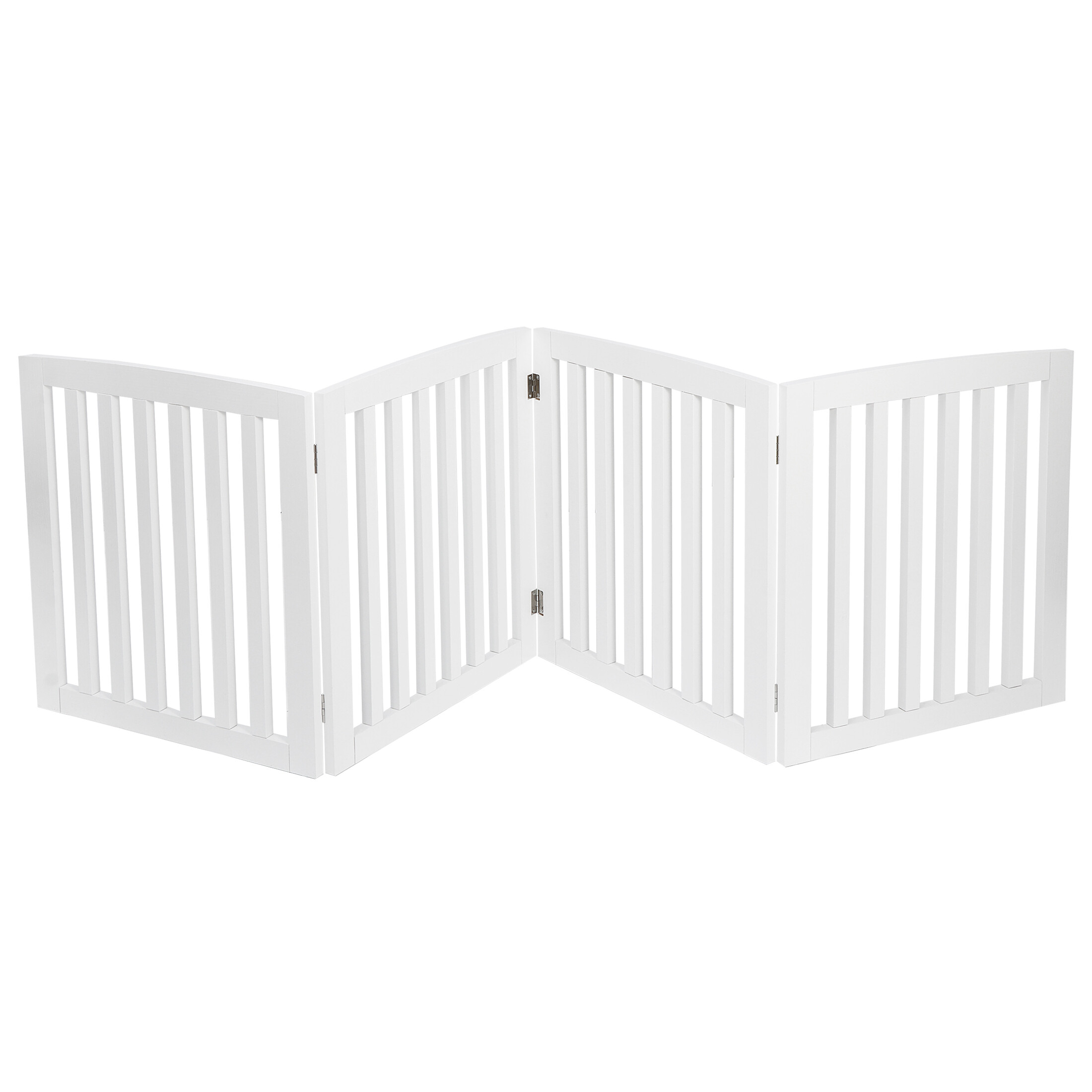 ZENY 4-Panel Foldable Pet Gate, White