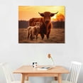 thumbnail image 2 of Nawypu Highland Cow Wall Decor Cute Fluffy Cow Cattle Pictures Wall Art Farmhouse Longhorn Animal Canvas Print Painting Framed Modern Home Artwork Decorations For Bedroom Bathroom Office Kitche, 2 of 4