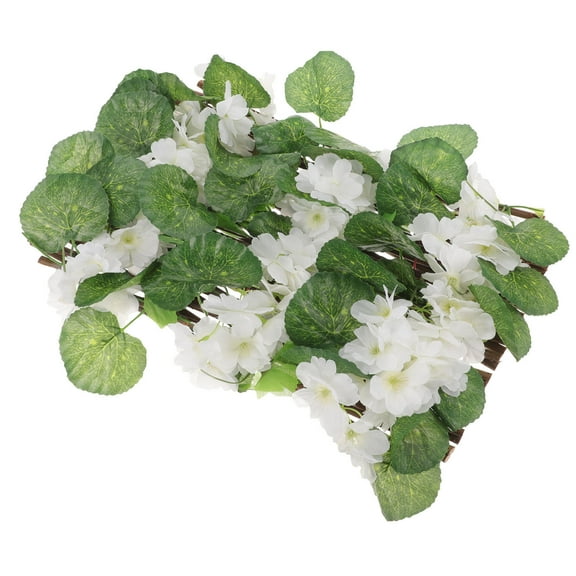 Worgeous White Artificial Flower Fence for Outdoor Decor Retractable Garden Lattice Privacy Screen 4.9ft x 1.6ft