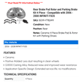 thumbnail image 2 of Rear Brake Pad Rotor and Parking Brake Kit 4 Piece - Compatible with 2006 - 2008 INFINITI FX35 2007, 2 of 2