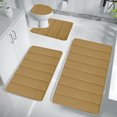 thumbnail image 4 of Dianli 4-Piece Bath Mat Set – Ultra Soft Absorbent Memory Foam Bathroom Rugs Non-Slip Quick-Dry (16x24in, 16x20in, 15x17in) – Washable Toilet Mats in 8 Colors Gift, 4 of 9