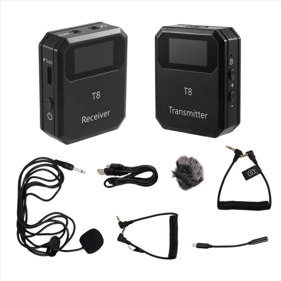 de Micrófono Inalámbrico de 2,4 G, Micrófono de Solapa, Transmisor y Receptor, Clip de Reducción de Ruido Integrado, 1 Transmisor.