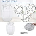 thumbnail image 4 of Mesh pop-up laundry basket is easy to open and fold, easy to store clothes storage basket portable dirty clothes basketwhite, 4 of 4